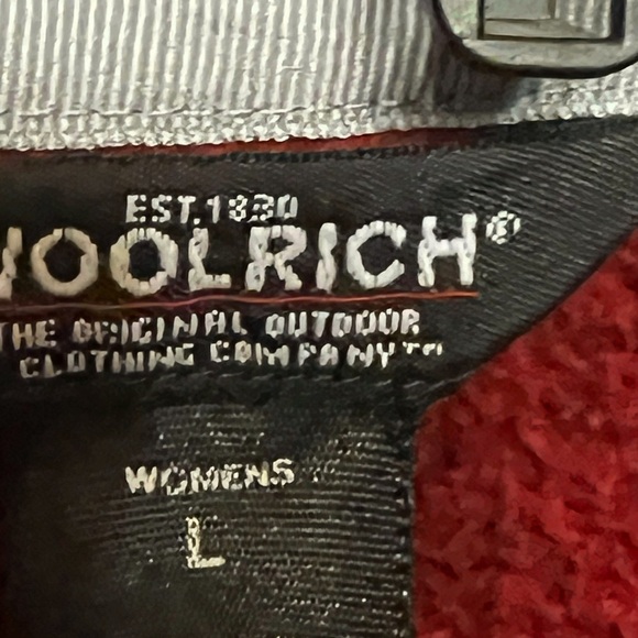 Woolrich Snowflake Holiday Scarlet Fleece Womens Large Quarter-Zip Jacket - Picture 4 of 6
